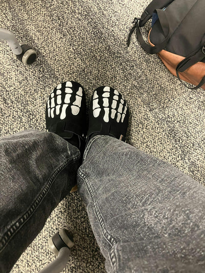 Customer wearing Cloggs at home