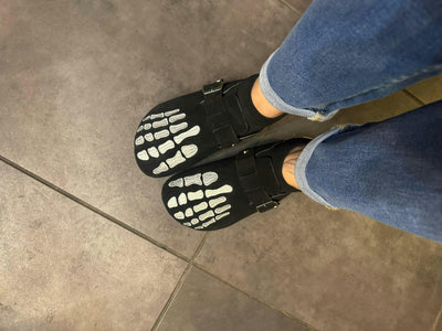 Customer styling Cloggs outdoors